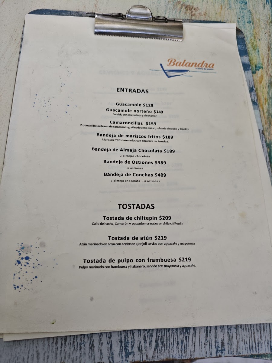 Balandra - Cocina de puerto Menu - Image 2