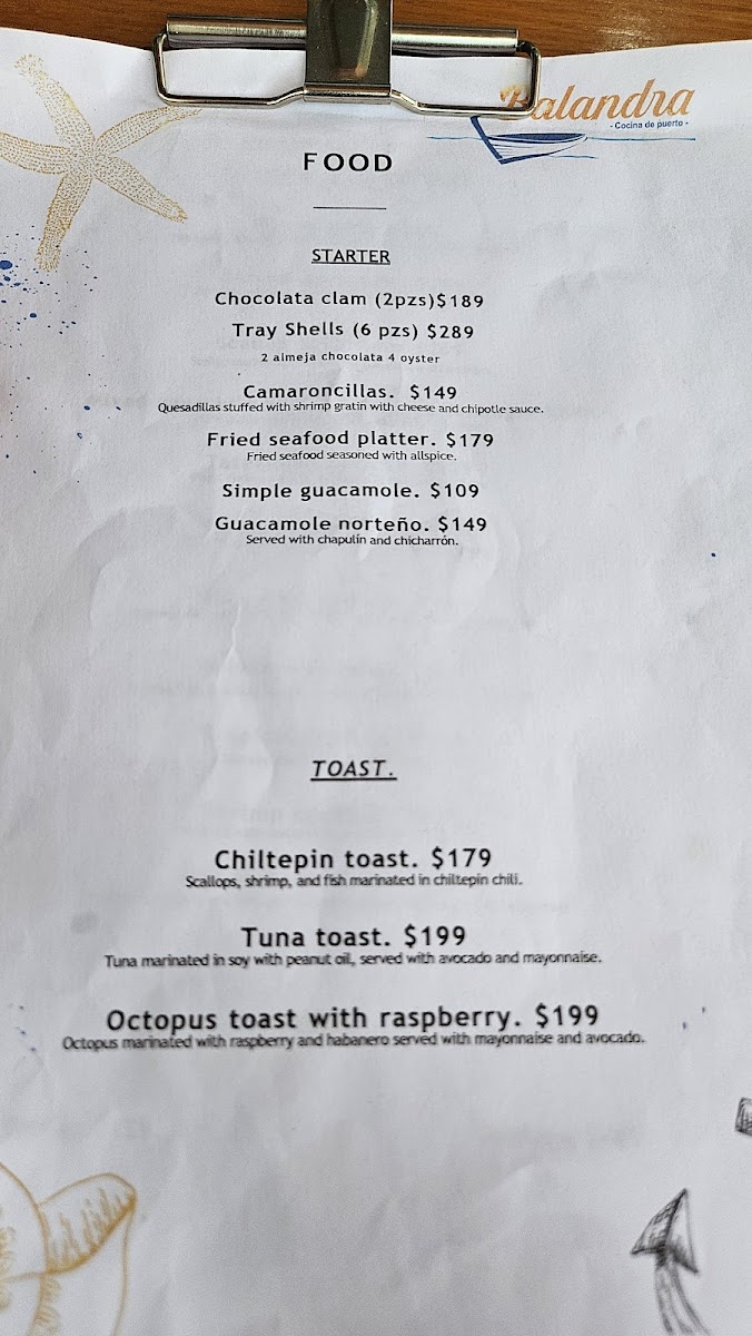 Balandra - Cocina de puerto Menu - Image 4